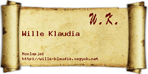 Wille Klaudia névjegykártya